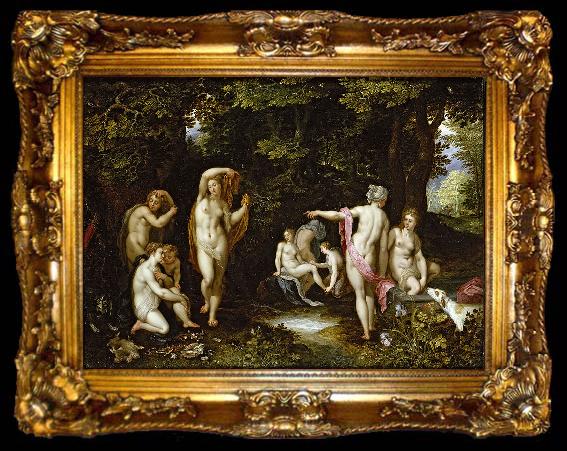 framed  Jan Brueghel The Elder Diana und Aktaion, ta009-2